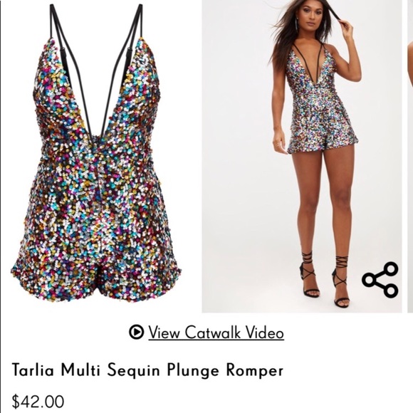 PrettyLittleThing Other - Brand New With Tags Sequin Romper